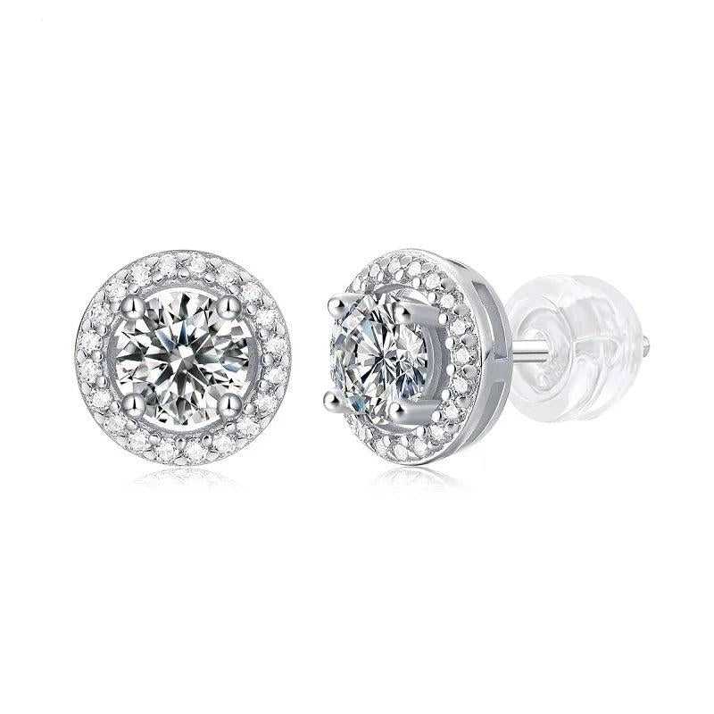 0.5-1ct D Moissanite Stud Earrings S925 Sterling Silver