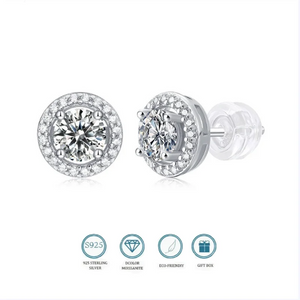 0.5-1ct D Moissanite Stud Earrings S925 Sterling Silver