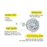 0.5-1ct D Moissanite Stud Earrings S925 Sterling Silver
