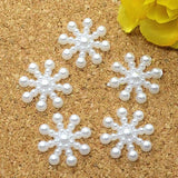 100pcs 15mm Snowflake ABS Pearls Flatback Decoration