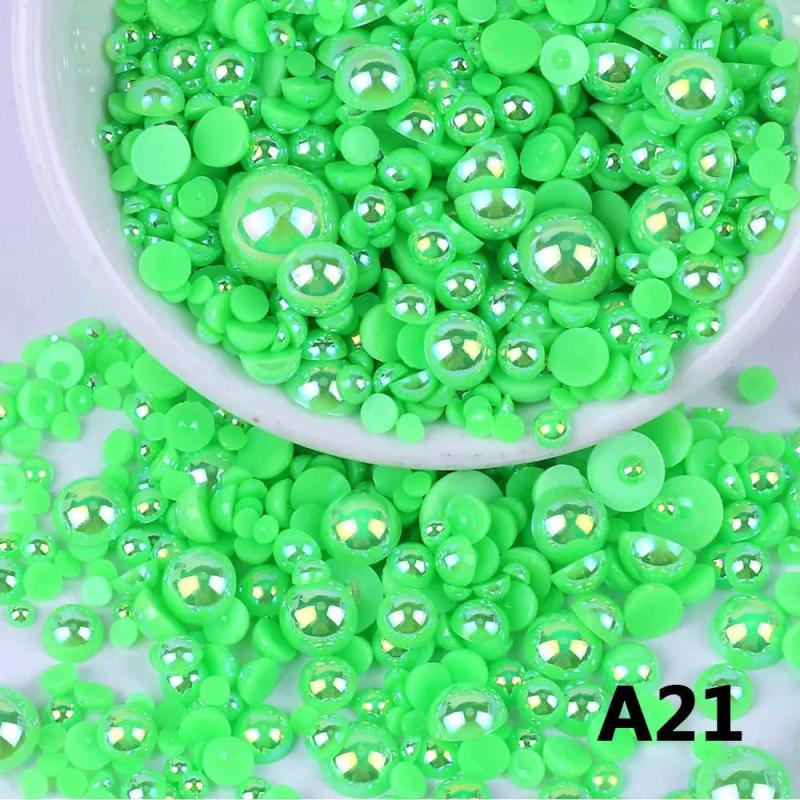 Flat Back Pearls 2-10mm Half Round Loose Beads Nail Art DIY Crafts