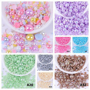 Flat Back Pearls 2-10mm Half Round Loose Beads Nail Art DIY Crafts