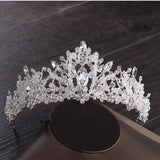 Hand Wrapped Crown Necklace Earring Set for Women's Wedding
