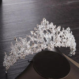 Hand Wrapped Crown Necklace Earring Set for Women's Wedding