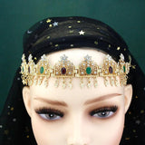 Sunspicems Algeria Tassels Forehead Chain Hairband Bride Crown Hair Chain