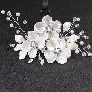 Bridal Crystal Pearl Hair Clip Floral Style Barrette Wedding Hair Jewelry