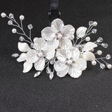Bridal Crystal Pearl Hair Clip Floral Style Barrette Wedding Hair Jewelry