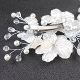 Bridal Crystal Pearl Hair Clip Floral Style Barrette Wedding Hair Jewelry