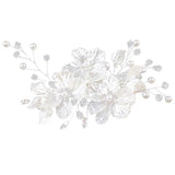 Bridal Crystal Pearl Hair Clip Floral Style Barrette Wedding Hair Jewelry