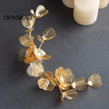 Golden Pearl Flower Bride Headband Tiara Wedding Hair Accessory
