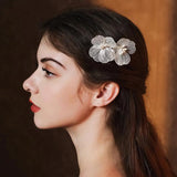 Golden Pearl Flower Bride Headband Tiara Wedding Hair Accessory