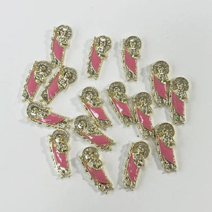 10pcs 3D Nail Art Charms San Judas Pink Metal Alloy Jewelry DIY Manicure