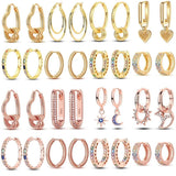 925 Sterling Silver Yellow Circular Hoop Earrings Golden Earring