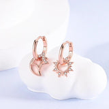 925 Sterling Silver Yellow Circular Hoop Earrings Golden Earring