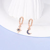 925 Sterling Silver Yellow Circular Hoop Earrings Golden Earring