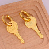 Harajuku Punk Pin Key Pendant Earrings for Women Girl