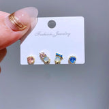 Crystal Heart Duck Stud Earrings Zirconia Gift Jewelry