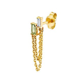 925 Silver Tassel Pendant Stud Chain Earrings Women Jewelry Pendientes