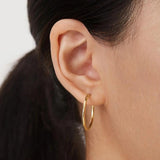 Stylish Thick Vermeil Hoop Earring 14k Plated S925 Sterling Silver Women