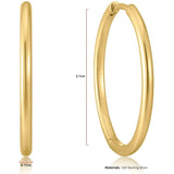 Stylish Thick Vermeil Hoop Earring 14k Plated S925 Sterling Silver Women
