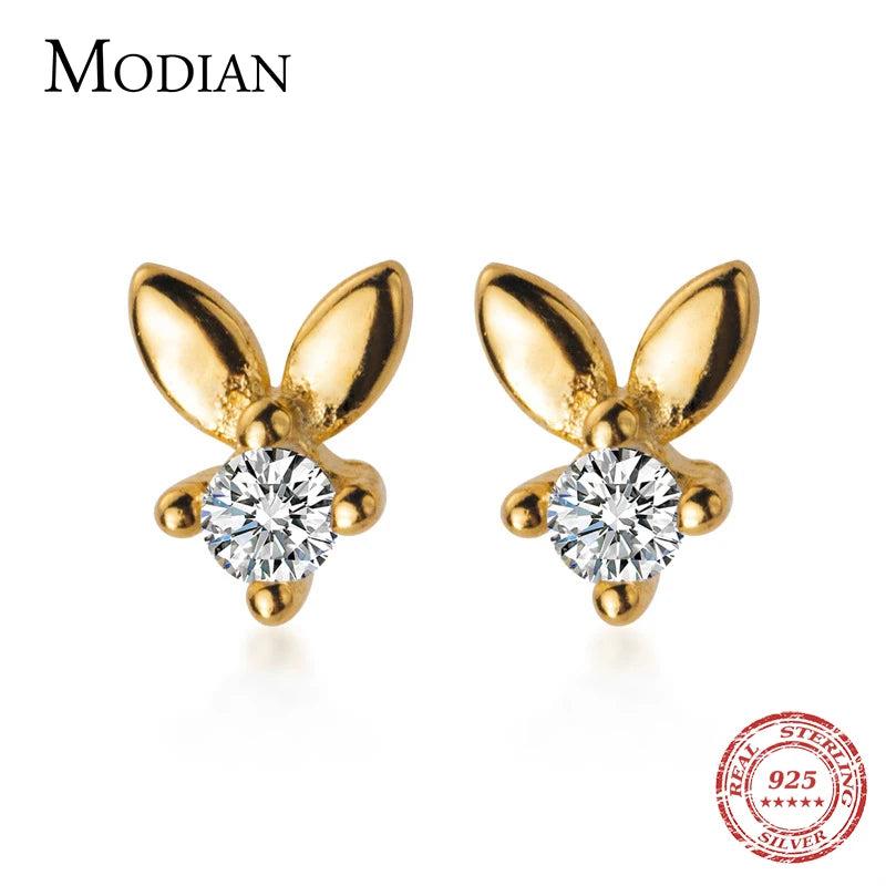 Victory Shape Stud Earrings 925 Silver Ear Studs Jewelry