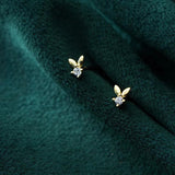 Victory Shape Stud Earrings 925 Silver Ear Studs Jewelry