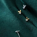 Victory Shape Stud Earrings 925 Silver Ear Studs Jewelry