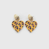 Enamel Colorful Love Heart Stud Earrings Silver 925 Needles Jewelry