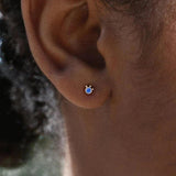 925 Silver Kyanite Cat Claw Piercing Cartilage Stud Earrings