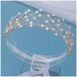 Purple Rhinestone Chain Net Headband Wedding Party Hair Accessory