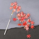 Red Acetic Acid Plate Maple Leaves Hair Stick Hairpins