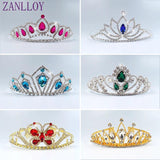 Colorful Crystals Crown Bridal Wedding Hair Accessories
