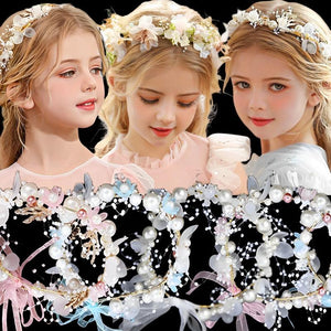 Pearl Flower Bridal Headband Wedding Garland Hair Hoop