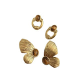 925 Silver Needle Circle Butterfly Stud Earrings for Women