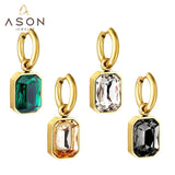 Green CZ Drop Dangle Earrings & Pendant Necklace Set