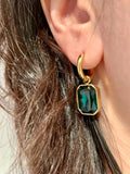 Green CZ Drop Dangle Earrings & Pendant Necklace Set