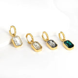 Green CZ Drop Dangle Earrings & Pendant Necklace Set