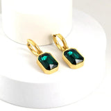 Green CZ Drop Dangle Earrings & Pendant Necklace Set