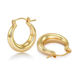 Chunky Hoop Earrings Set 925 Sterling Silver Needle 14K Plated Modern Jewelry