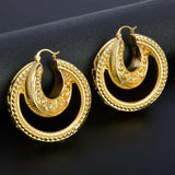 Nigeria Africa 18K Earrings for Women Irregular Big Ring Earring