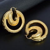 Nigeria Africa 18K Earrings for Women Irregular Big Ring Earring
