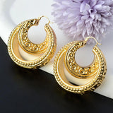Nigeria Africa 18K Earrings for Women Irregular Big Ring Earring