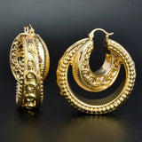 Nigeria Africa 18K Earrings for Women Irregular Big Ring Earring