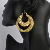 Nigeria Africa 18K Earrings for Women Irregular Big Ring Earring