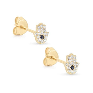 Colorful Crystal Stud Earrings 18k Plated - Wedding Jewelry