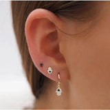 Colorful Crystal Stud Earrings 18k Plated - Wedding Jewelry