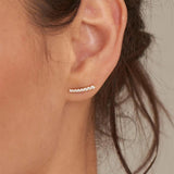 Round Zircon 925 Silver Stud Earrings For Women Minimalism Jewelry