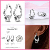 Rose Heart Drop Earrings 925 Silver Women Jewelry Anniversary Gift