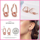Rose Heart Drop Earrings 925 Silver Women Jewelry Anniversary Gift
