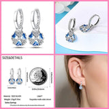 Rose Heart Drop Earrings 925 Silver Women Jewelry Anniversary Gift